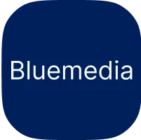 Approximate logo of the Bluemedia GmbH, company is no longer in business, but it looked like this.