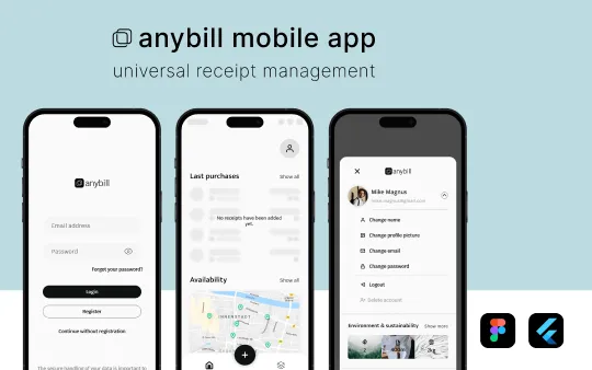 Anybill app cover image showing mockups of the app.
