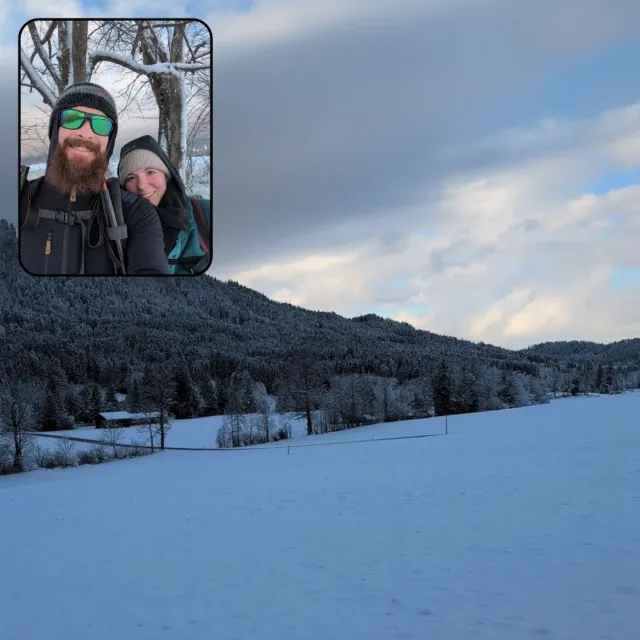 Two in one Photo of a winterly landscape right after I got engaged.